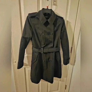 Ralph Lauren women's Water Resistant Black Trench Coat Size SP Black Label